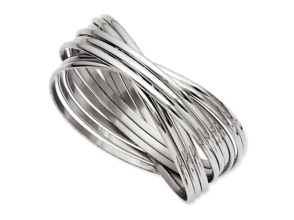 Chisel Stainless Steel Intertwined Bangle Bracelet