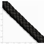 Chisel Stainless Steel Brushed Black Leather 8.5 In Bracelet