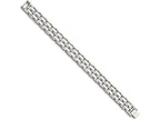 Chisel Stainless Steel Double Row White Ceramic 8.25in Bracelet