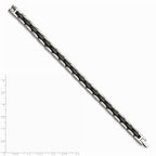 Chisel Stainless Steel Black Ceramic 8in Bracelet