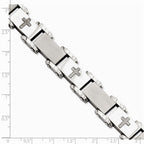 Chisel Stainless Steel Laser Cut Crosses 8.75in Bracelet