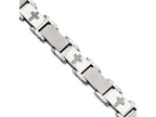 Chisel Stainless Steel Laser Cut Crosses 8.75in Bracelet