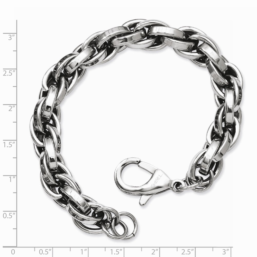 Chisel Stainless Steel Polished Oval Link 8.5in Bracelet