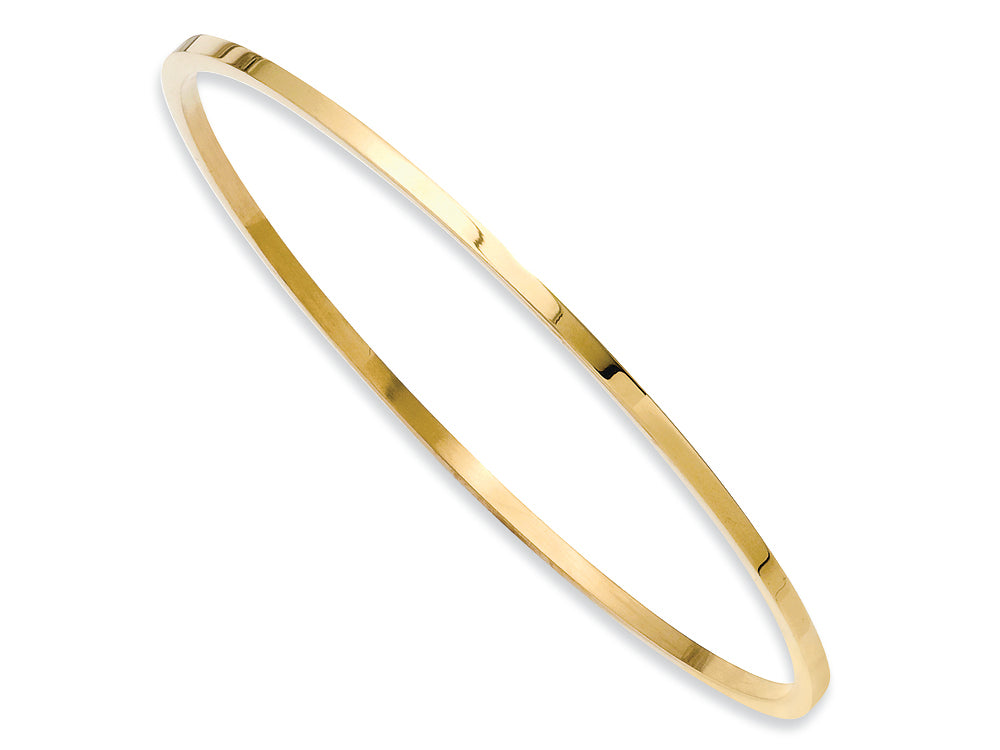 Chisel Stainless Steel Yellow Ip Plated Bangle 8 inchs by 2mm
