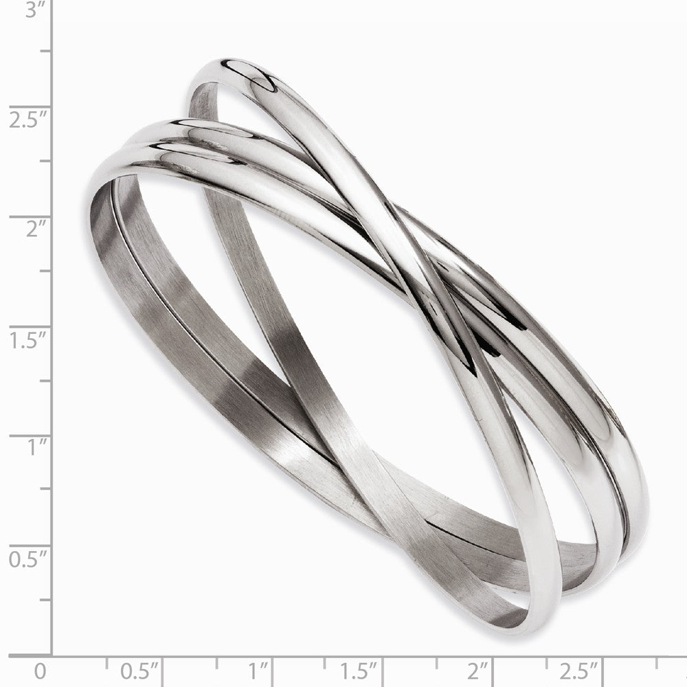Chisel Stainless Steel Polished Intertwined Bangles