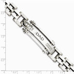 Chisel Stainless Steel Polished With  CZs Dad Bracelet