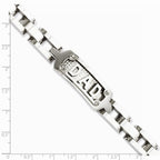 Chisel Stainless Steel Polished and Textured Dad Bracelet