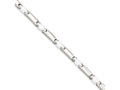 Chisel Stainless Steel and White Ceramic 7.5in Bracelet