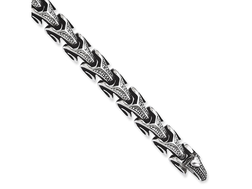 Chisel Stainless Steel Antiqued Bracelet