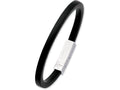 Chisel Stainless Steel Black Rubber 8.5in Bracelet