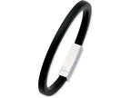 Chisel Stainless Steel Black Rubber 8.5in Bracelet
