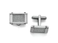 Chisel Stainless Steel Grey Carbon Fiber Rectangle Cuff Links