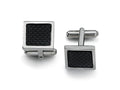 Chisel Stainless Steel Carbon Fiber Cuff Links