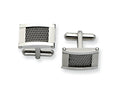 Chisel Stainless Steel Wire Brushed And Polished Cuff Links