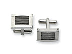 Chisel Stainless Steel Wire Brushed And Polished Cuff Links