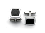 Chisel Stainless Steel Black Carbon Fiber Cuff Links