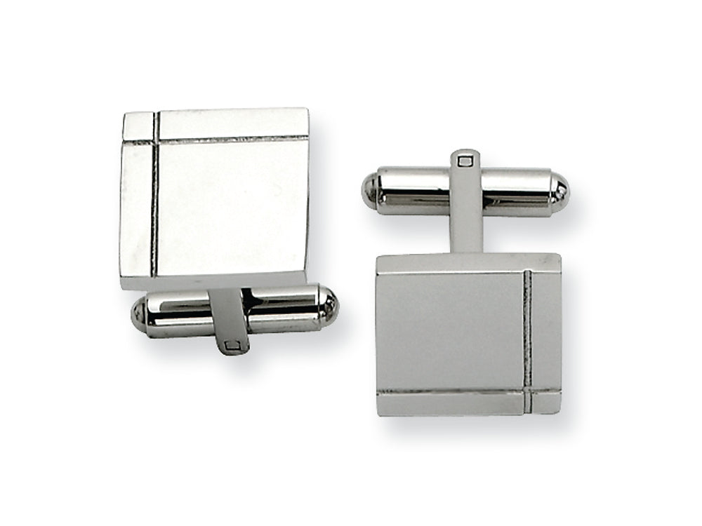 Chisel Stainless Steel Polished Cuff Links
