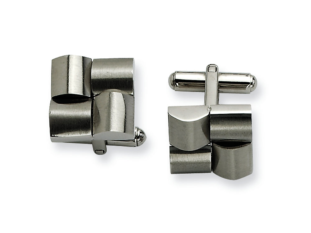Chisel Stainless Steel Brushed Cuff Links