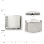 Chisel Stainless Steel CZ Cuff Links