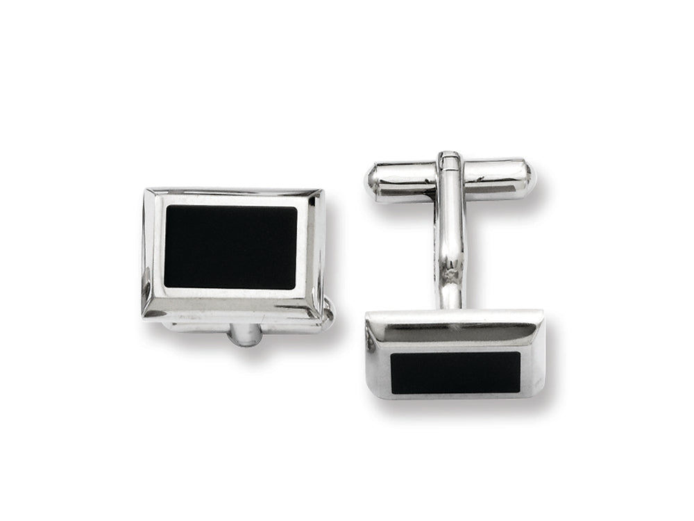 Chisel Stainless Steel Black Ip-plated Cuff Links
