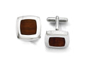 Chisel Stainless Steel Wood Inlay Cuff Links