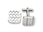 Chisel Stainless Steel Weave Design Cuff Links