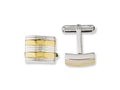 Chisel Stainless Steel Yellow Ip-plated and Polished Cuff Links