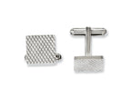 Chisel Stainless Steel Polished and Textured Cuff Links