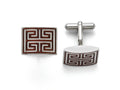 Chisel Stainless Steel Polished Wood Inlay Cuff Links