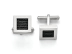 Chisel Stainless Steel Polished Black Ip-plated Wire Cuff Links