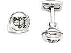 Chisel Stainless Steel Polished Stick Shift Design Enameled Cuff Links
