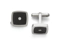 Chisel Stainless Steel Polished Enameled CZ Cuff Links