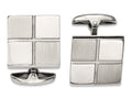 Chisel Stainless Steel Brushed And Polished Square Cuff Links