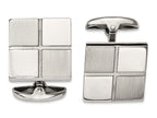 Chisel Stainless Steel Brushed And Polished Square Cuff Links