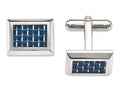 Chisel Stainless Steel Polished With Blue Carbon Fiber Cuff Links