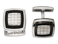 Chisel Stainless Steel Polished Black Ip-plated Cuff Links