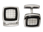 Chisel Stainless Steel Polished Black Ip-plated Cuff Links