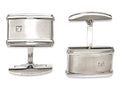 Chisel Stainless Steel Brushed/polished CZ Cuff Links