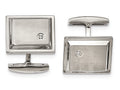 Chisel Stainless Steel Brushed And Polished CZ Rectangle Cuff Links