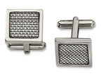 Chisel Stainless Steel Grey Carbon Fiber Cuff Links