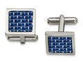 Chisel Stainless Steel Blue Carbon Fiber Cuff Links