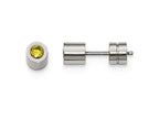 Chisel Stainless Steel CZ Nov Birthstone Polished Post Earrings