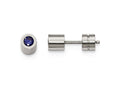 Chisel Stainless Steel CZ Sept Birthstone Polished Post Earrings