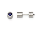 Chisel Stainless Steel CZ Sept Birthstone Polished Post Earrings