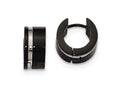 Chisel Stainless Steel Polished Black Ip Hinged Hoop Earrings
