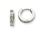 Chisel Stainless Steel CZ Hinged Hoop Earrings