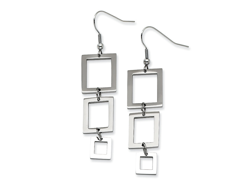 Chisel Stainless Steel Rectangle Dangle Earrings