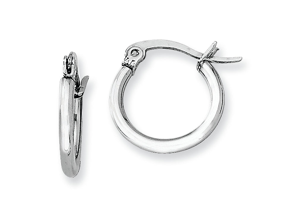 Chisel Stainless Steel 12mm Diameter Hoop Earrings