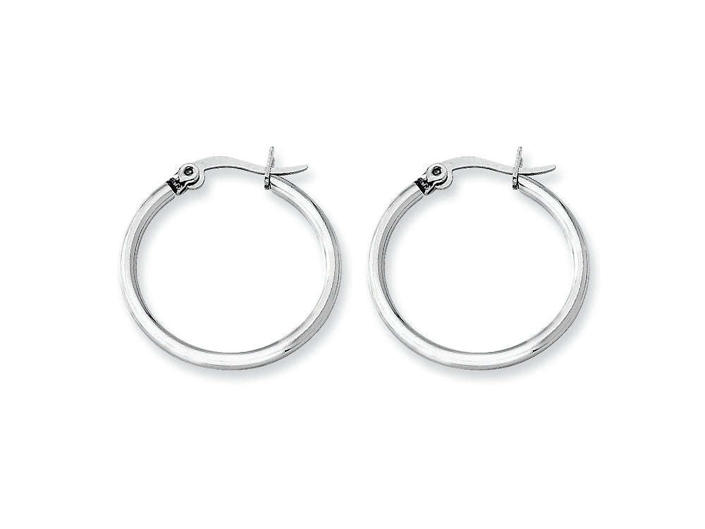 Chisel Stainless Steel 20mm Diameter Hoop Earrings