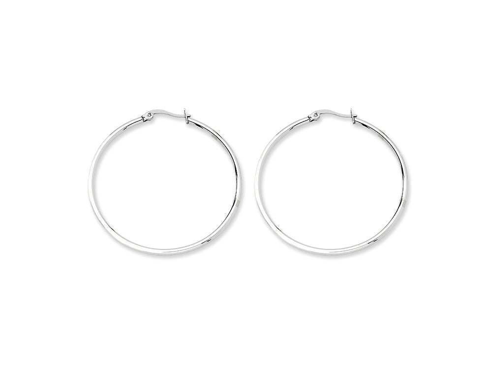 Chisel Stainless Steel 40mm Diameter Hoop Earrings